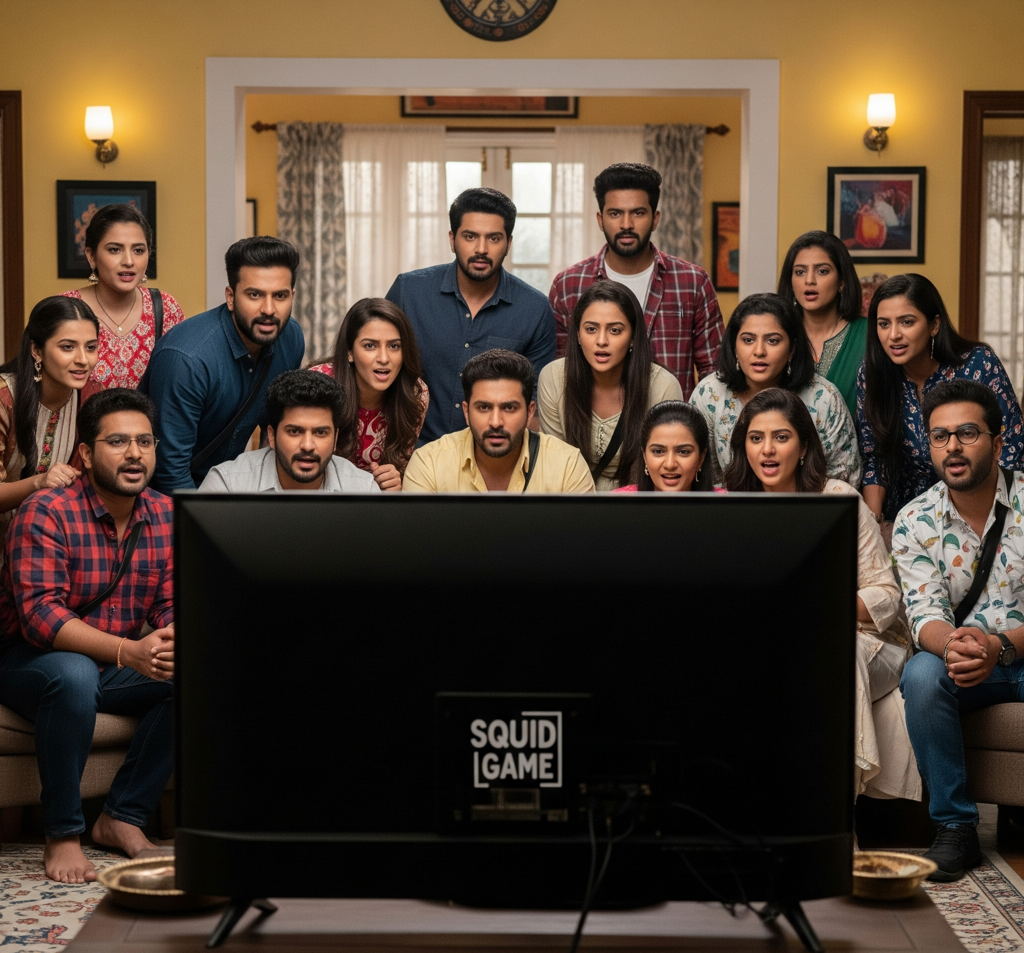 A Group of Indian fans watching Squid Game Season 3
